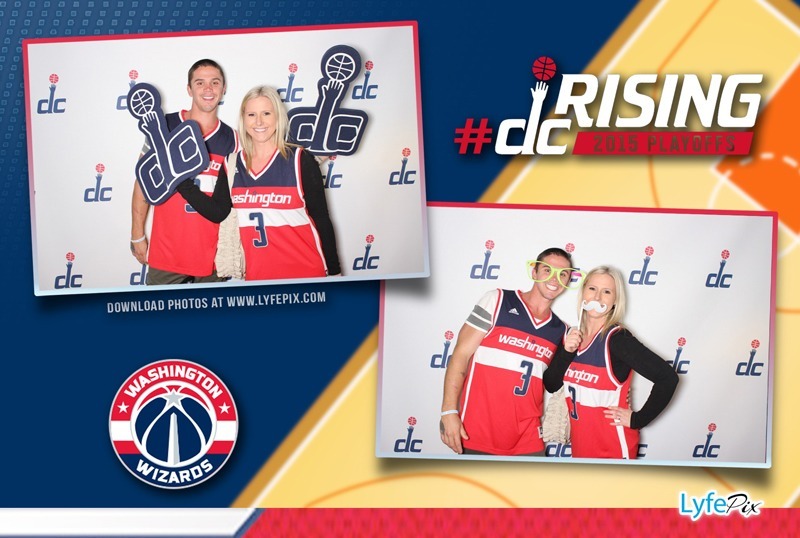 Photo booth picture from Washington Wizards 2015 Playoff game taken at the Verizon Center in Washington D.C.