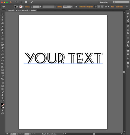 Type font in Illustrator