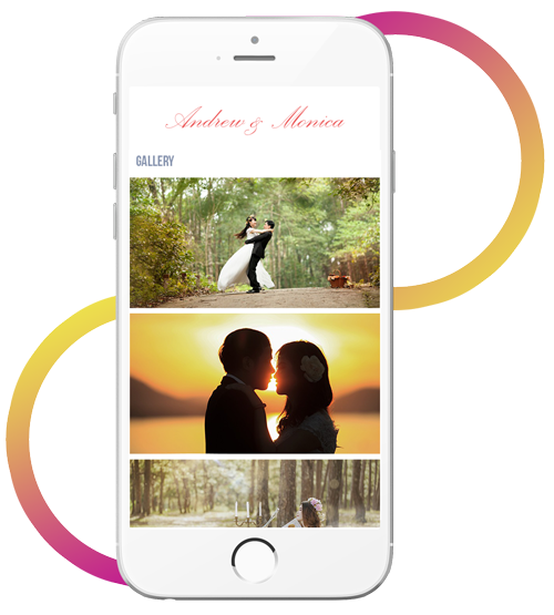 Photo booth wedding in DC, VA, and MD Phone displays the photo booth and GIF booth online photo gallery and digital sharing option